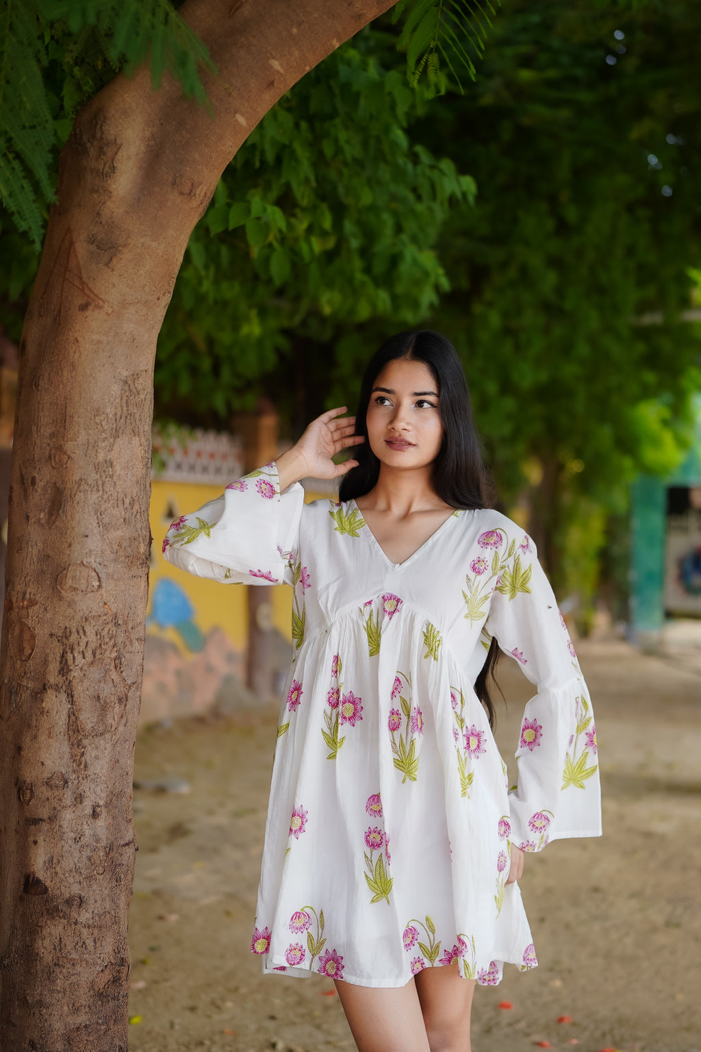 Floral  print fit & flare dress