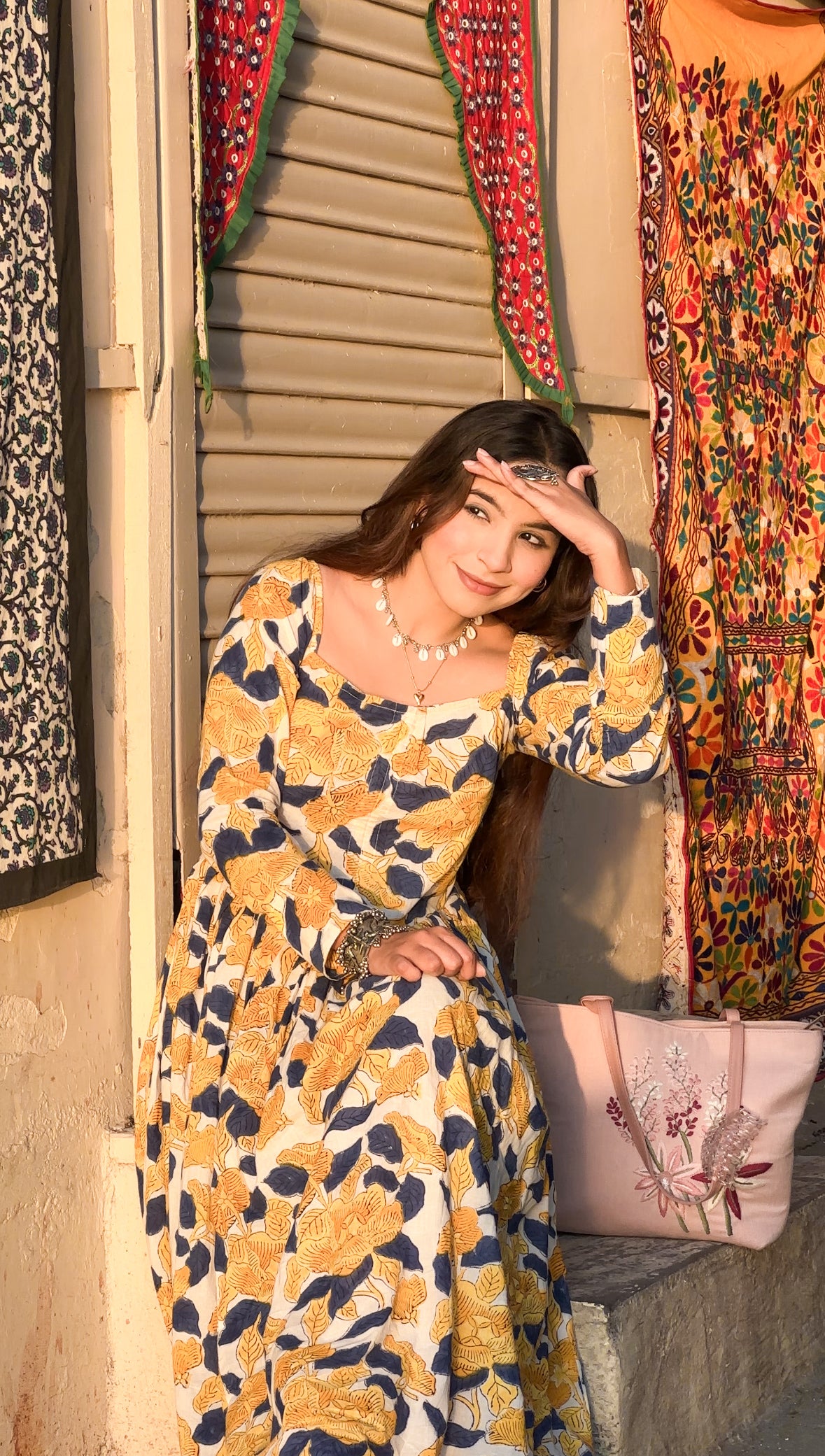 Yellow floral dress