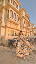 Yellow floral dress