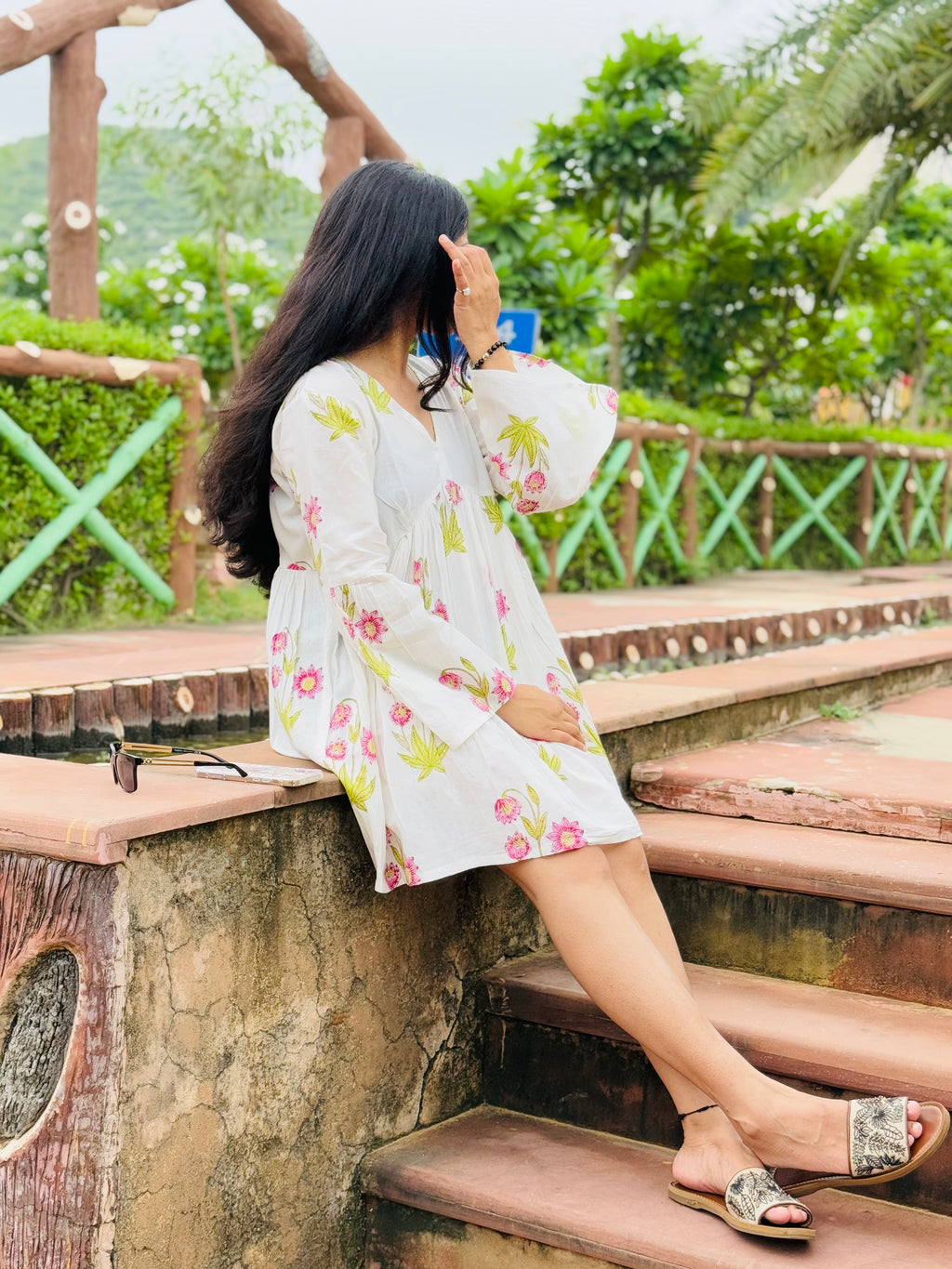 Floral  print fit & flare dress